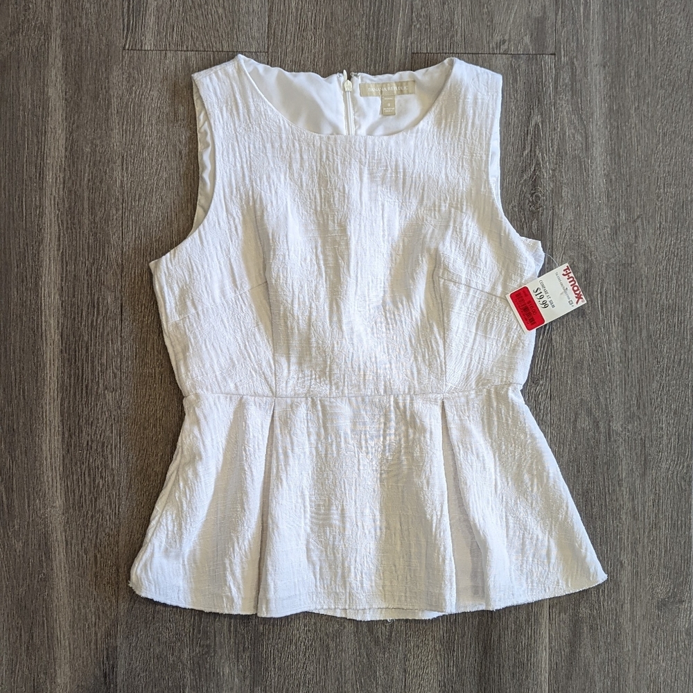 NWT Banana Republic White Peplum Top Blouse